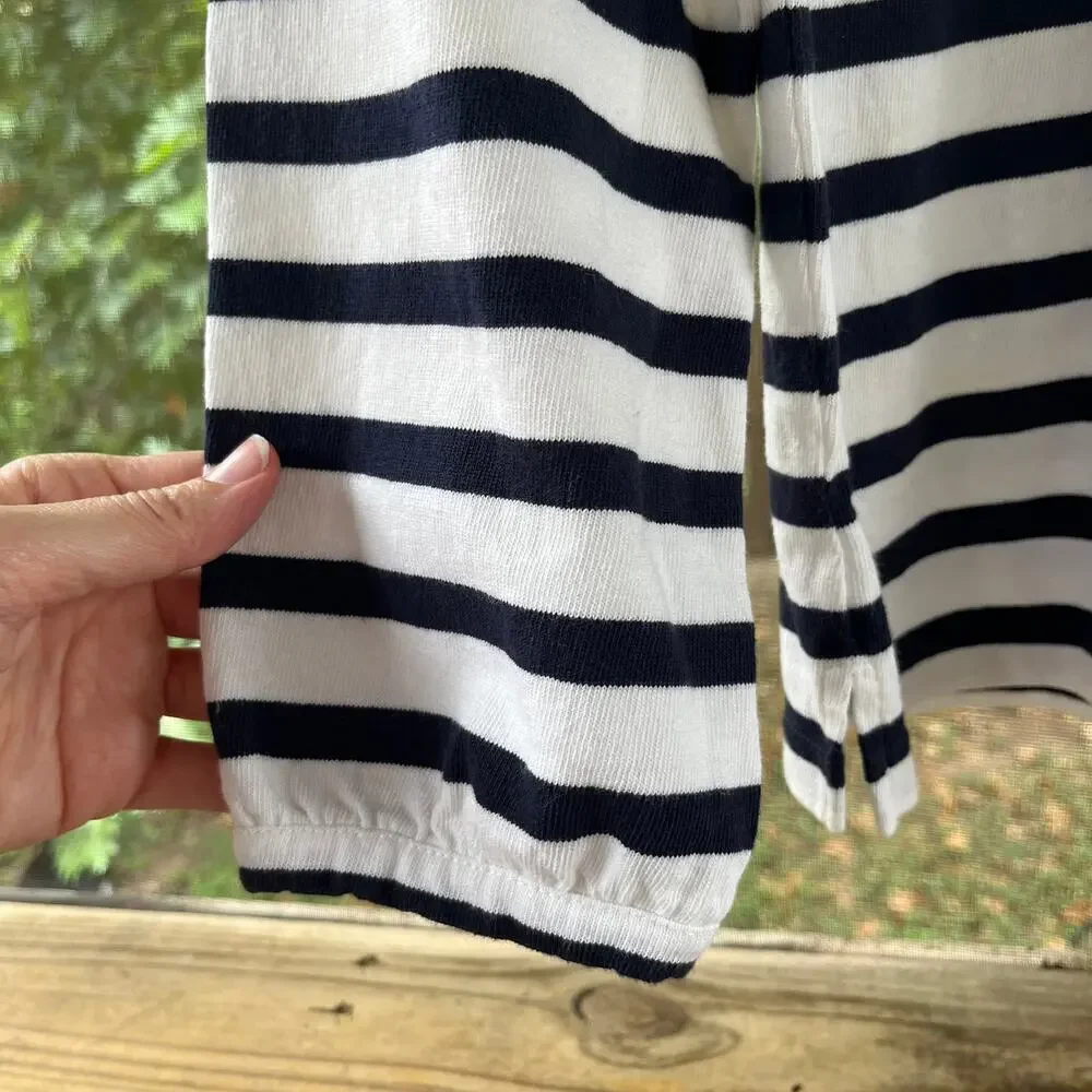 J. Crew Women's Mariner Cloth Puff Sleeve Top In Stripe Size XXS